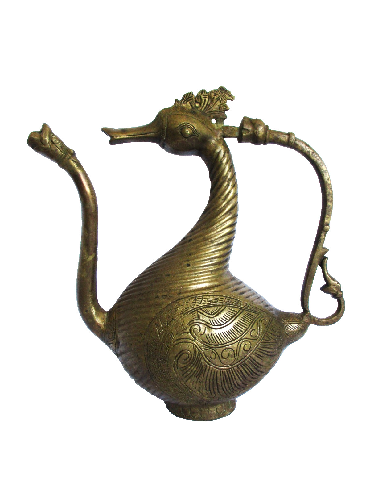 Antique 19th C Brass Mughal Ewer Swan 12 Antique 19th C Brass Mughal Ewer Swan 12