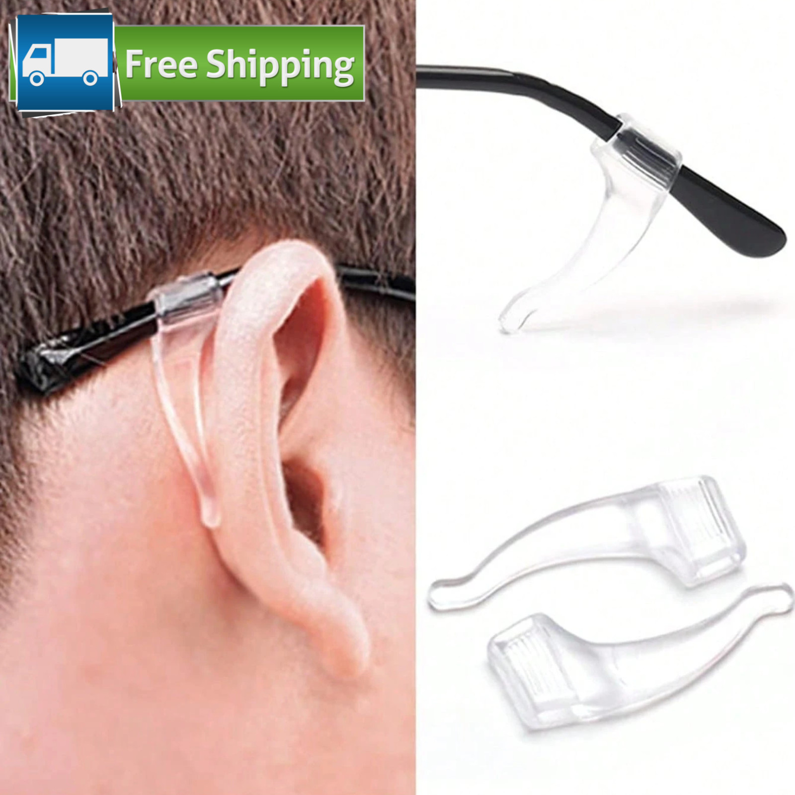 10pcs Eye Glasses Ear Grippers Silicone Anti-slip Glass Holder Ear Hooks Grips