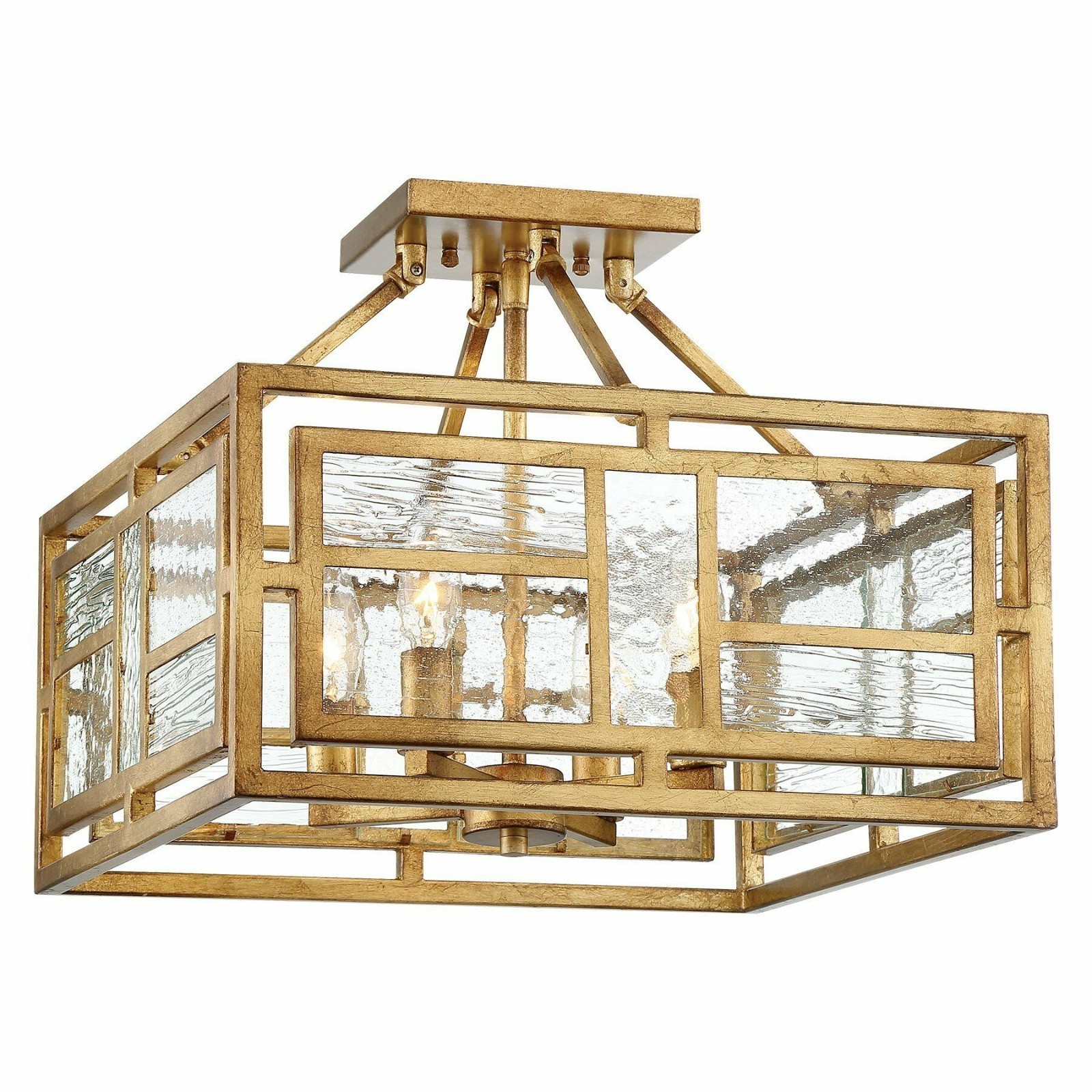 METROPOLITAN EDGEMONT PARK 4 LIGHT SEMI FLUSH MOUNT N6475-293 GOLD LEAF