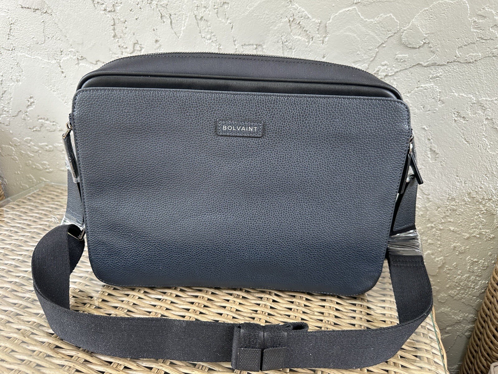 Bolvaint Soto Satchel Messenger Bag Leather Canvas Laptop Carry On Bag NWOT