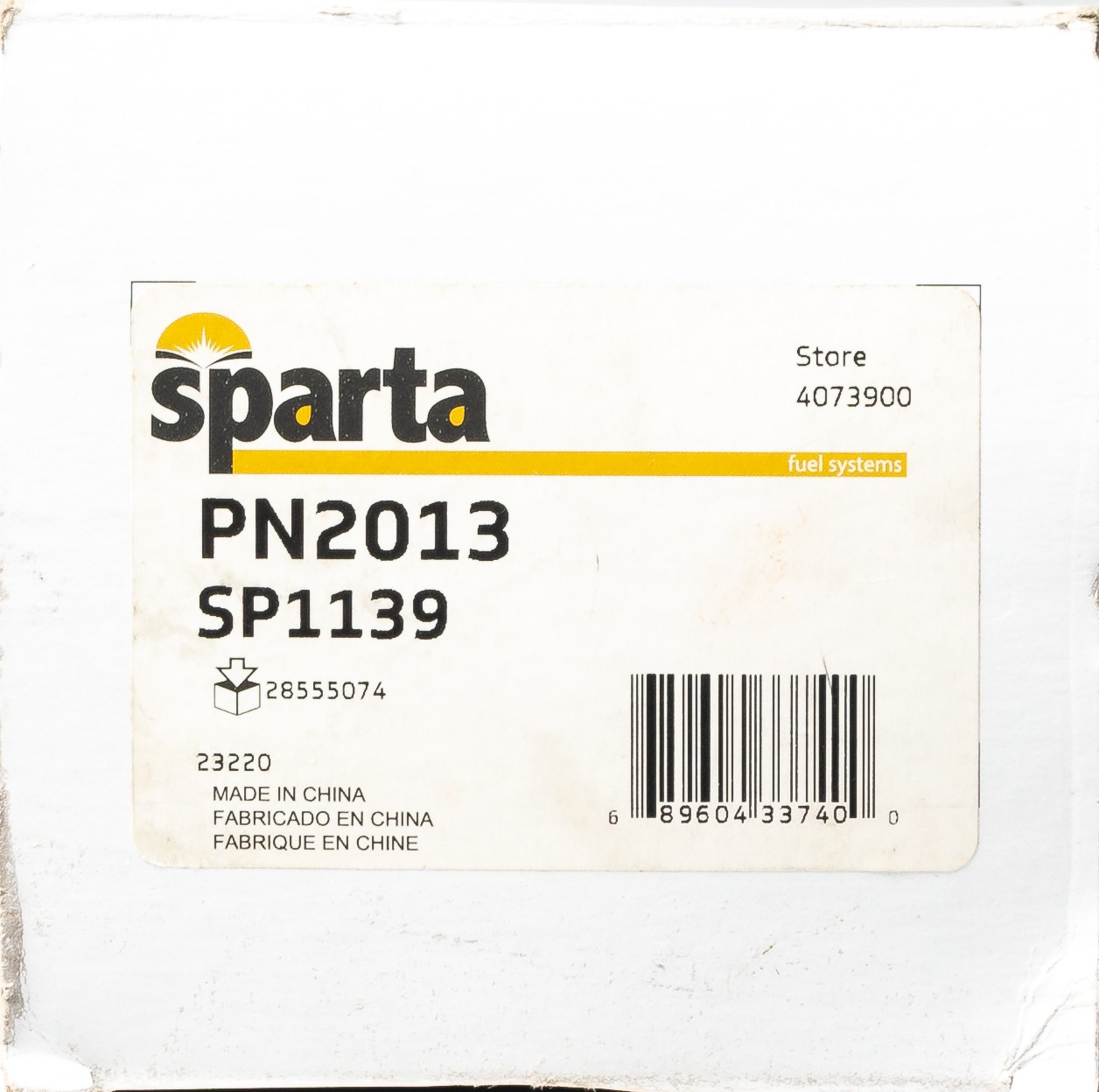 Sparta Electric Fuel Pump Sender Assembly Model Number PN2013