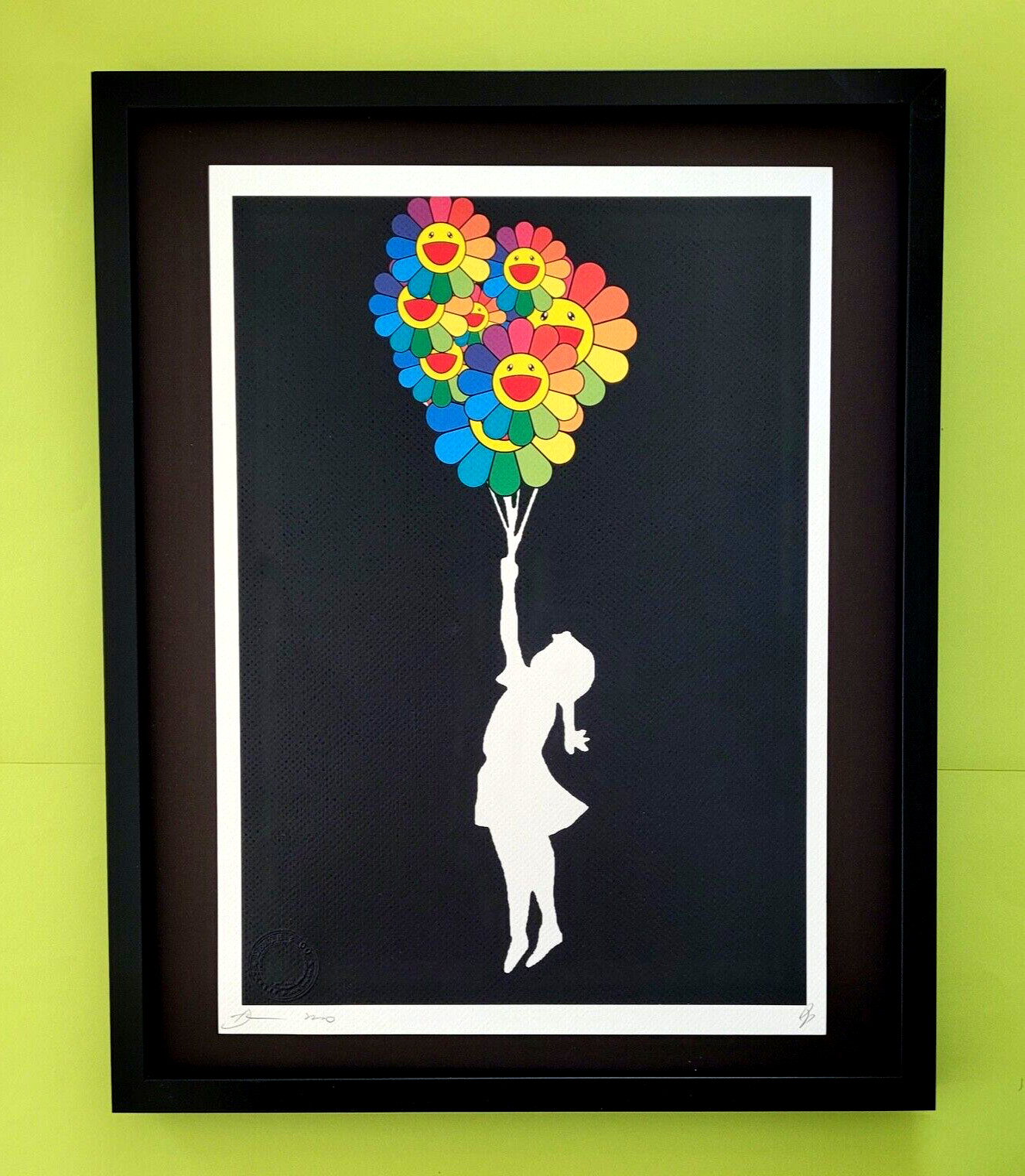 DEATH NYC Hand Signed LARGE Print Framed 16x20in COA BANKSY GIRL FL DEATH NYC Hand Signed LARGE Print Framed 16x20in COA BANKSY GIRL FL