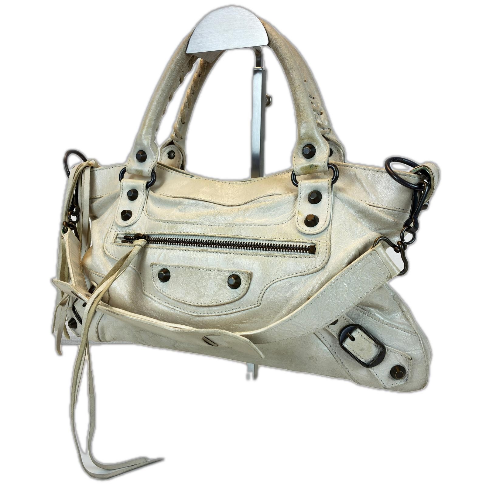 BALENCIAGA The first Handbag 103208 leather Ivory BALENCIAGA The first Handbag 103208 leather Ivory