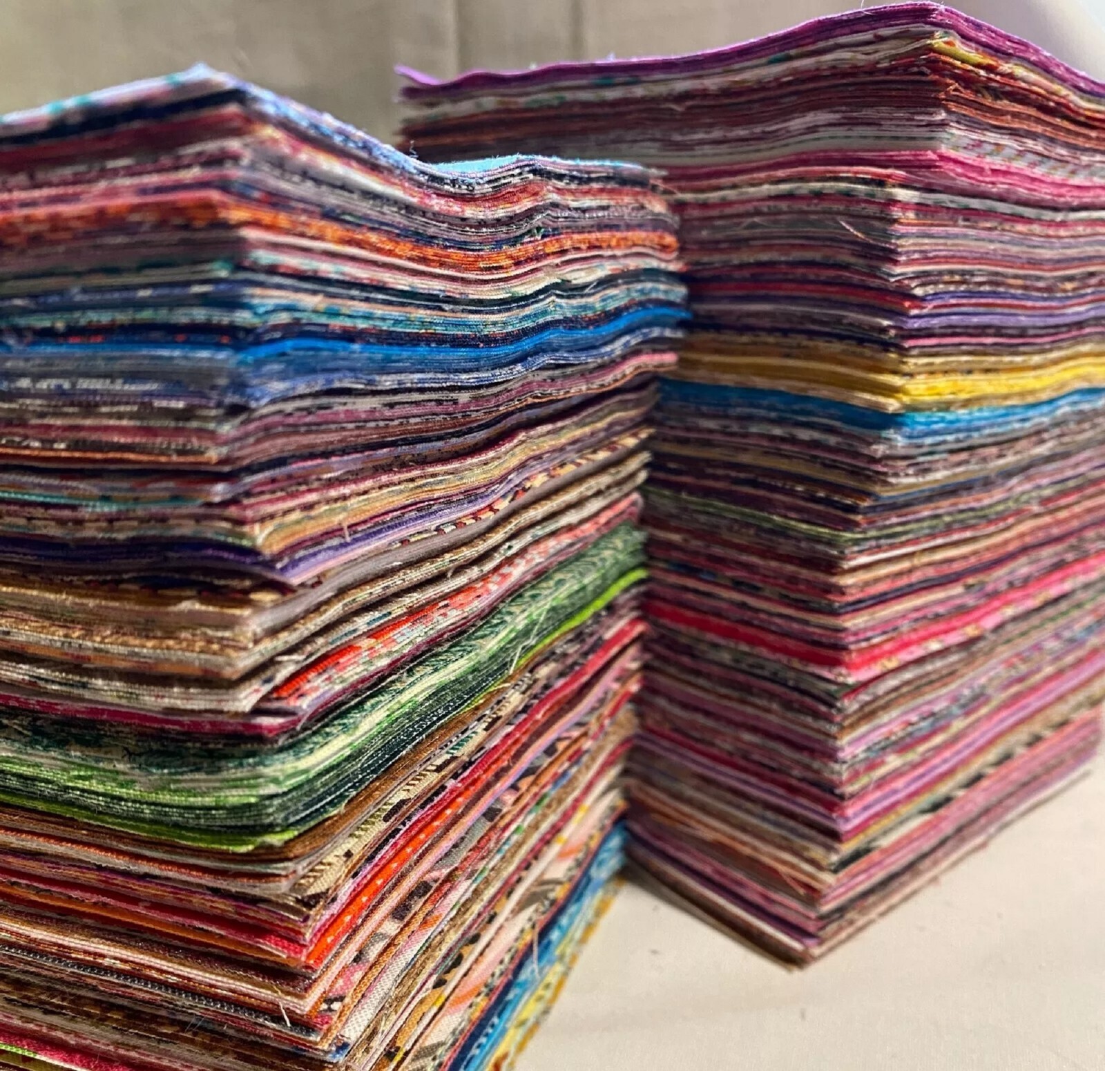 November SALE 100 PCS of  Cotton Multi Colour Fabric Scraps- Quilting/Craft