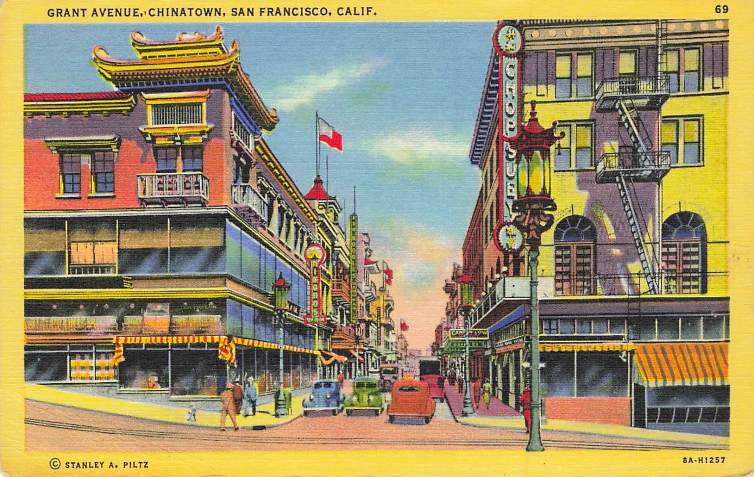 Grant Ave Chinatown San Francisco CA Postcard C.T. Art-Colortone 1940s-50s Grant Ave Chinatown San Francisco CA Postcard C.T. Art-Colortone 1940s-50s