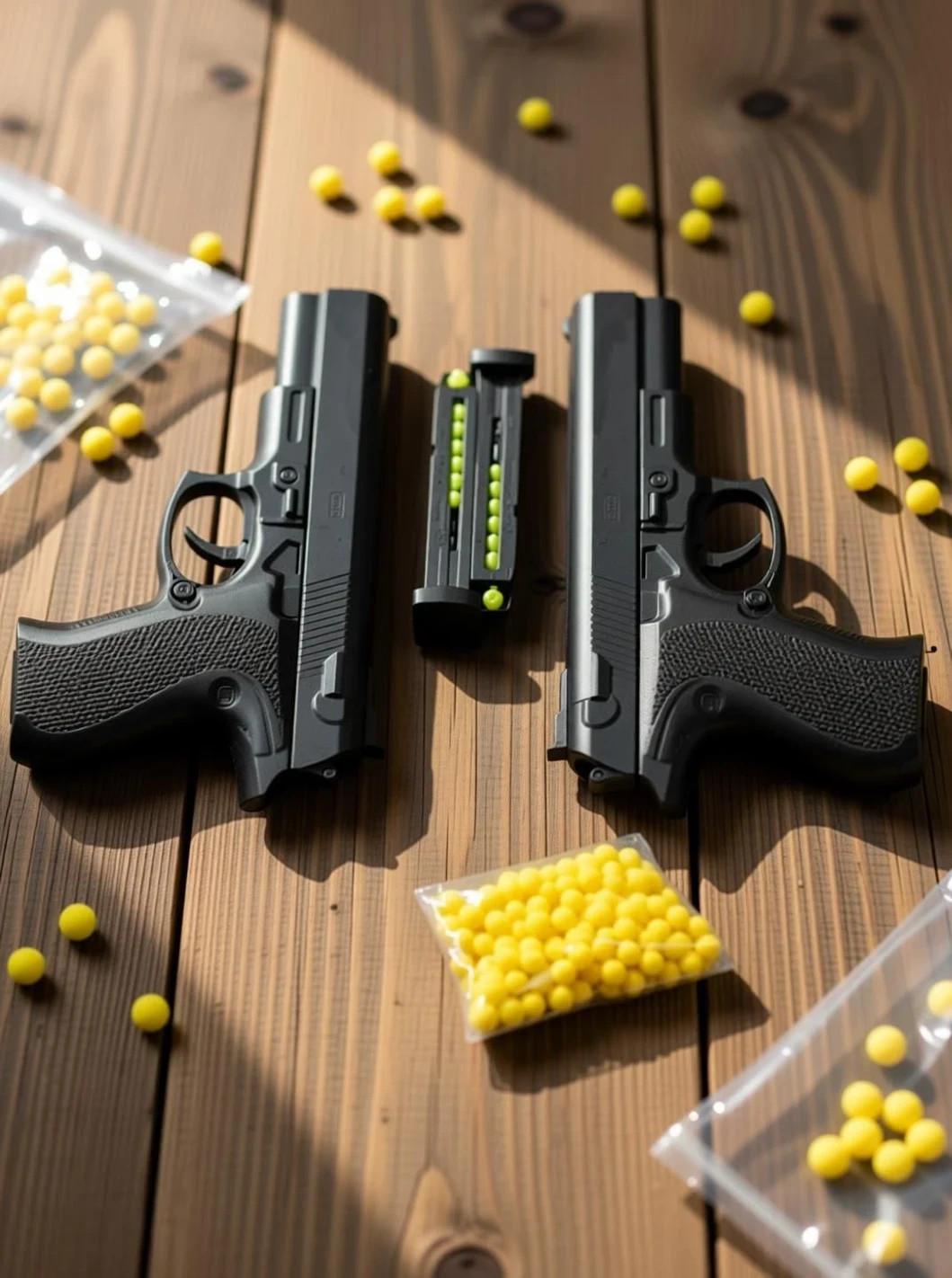 8-Round Toy Gun for Kids – Realistic Black Pistol | Fires 6mm Plastic Bullets