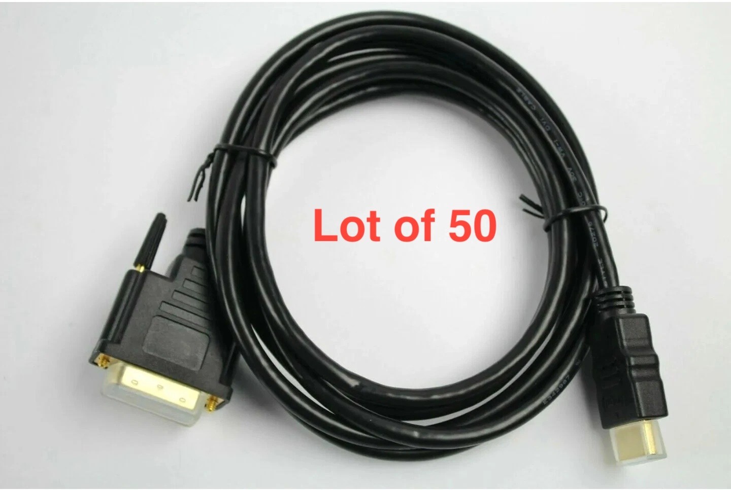 Lot 50 x PREMIUM Vseven V7E2HDMIDVID-02M HDMI(m) to DVI-D (m) Cables 6Ft Lot 50 x PREMIUM Vseven V7E2HDMIDVID-02M HDMI(m) to DVI-D (m) Cables 6Ft