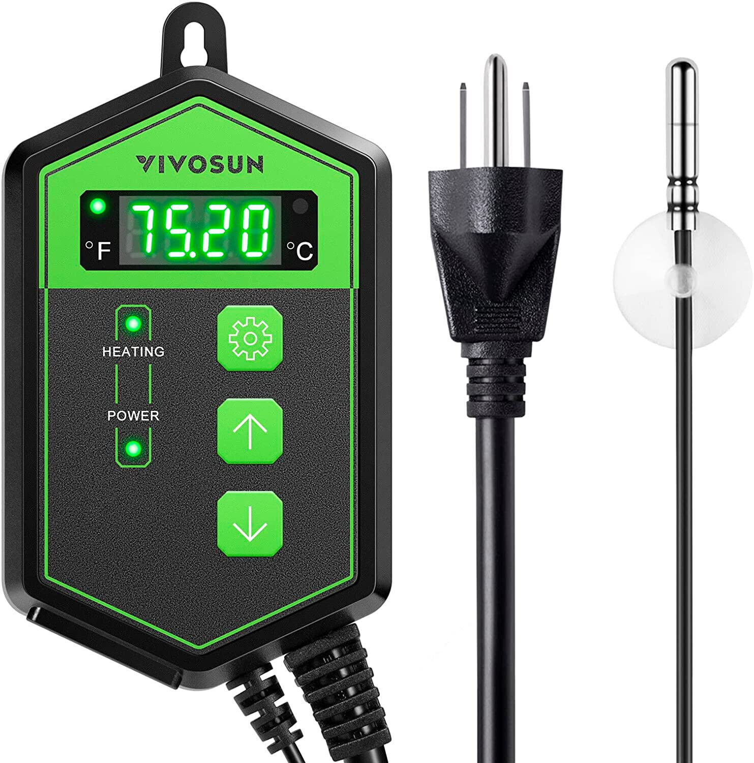VIVOSUN Digital Heat Mat Thermostat Temperature Controller 40–108 ºF for Seed