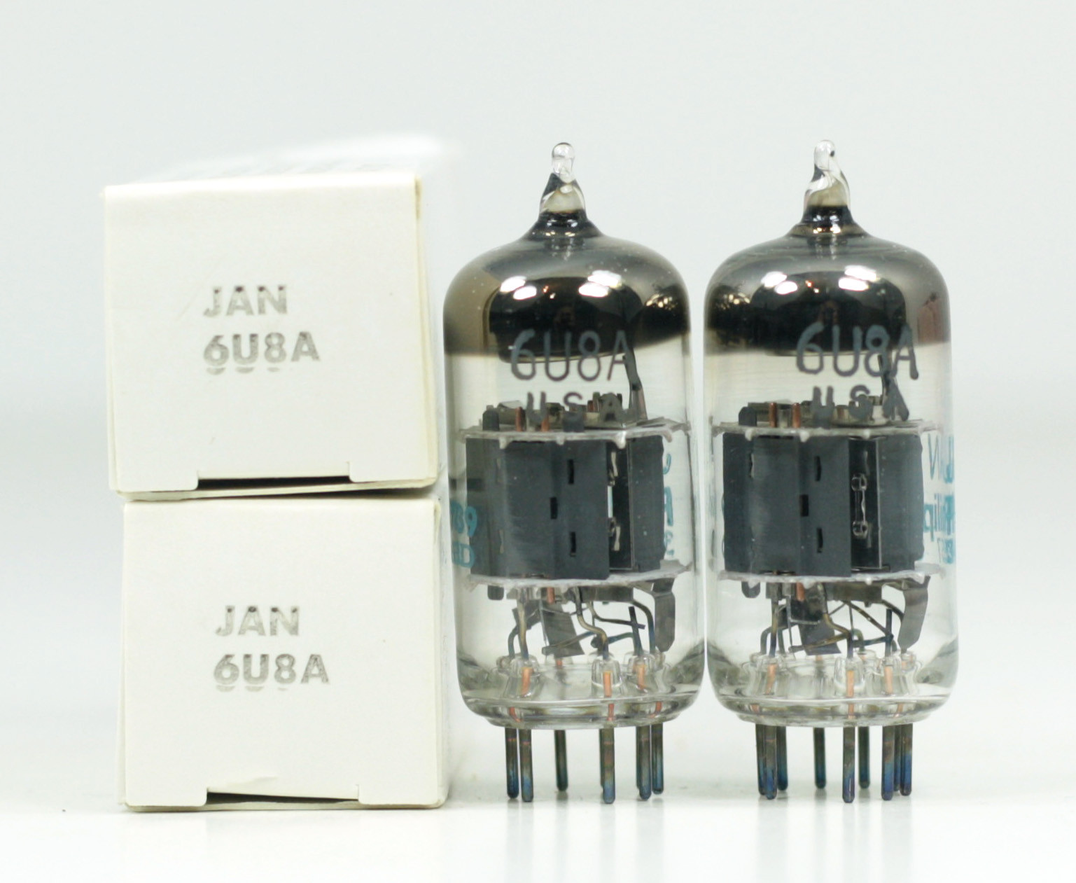 NOS Matched Pair Philips ECG JAN 6U8A (ECF82) Vacuum Tubes - Hickok Tested NOS Matched Pair Philips ECG JAN 6U8A (ECF82) Vacuum Tubes - Hickok Tested