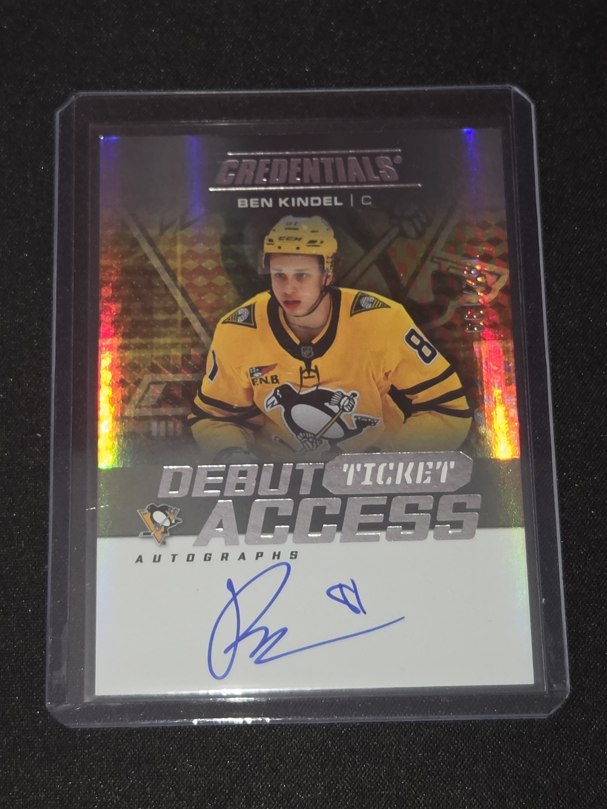 2025-26 UD Credentials Ben Kindel Debut Ticket Access Rookie Auto 192/199 DTA-BK