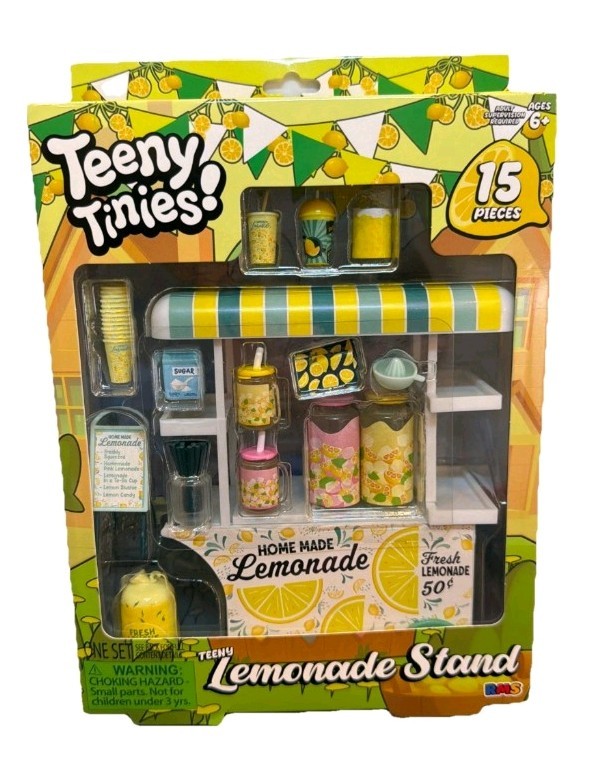 Teeny Tinies Lemonade Stand Set - 15 Pieces. 1.6 Scale. New 2026 Teeny Tinies Lemonade Stand Set - 15 Pieces. 1.6 Scale. New 2026