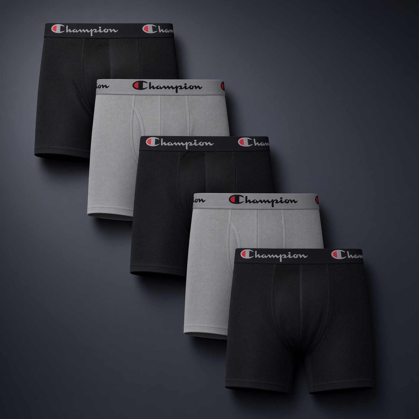 Champion Men's Performance Mesh Boxer Brief, 5-pack Dri-Motion Technology S M L Champion Men's Performance Mesh Boxer Brief, 5-pack Dri-Motion Technology S M L