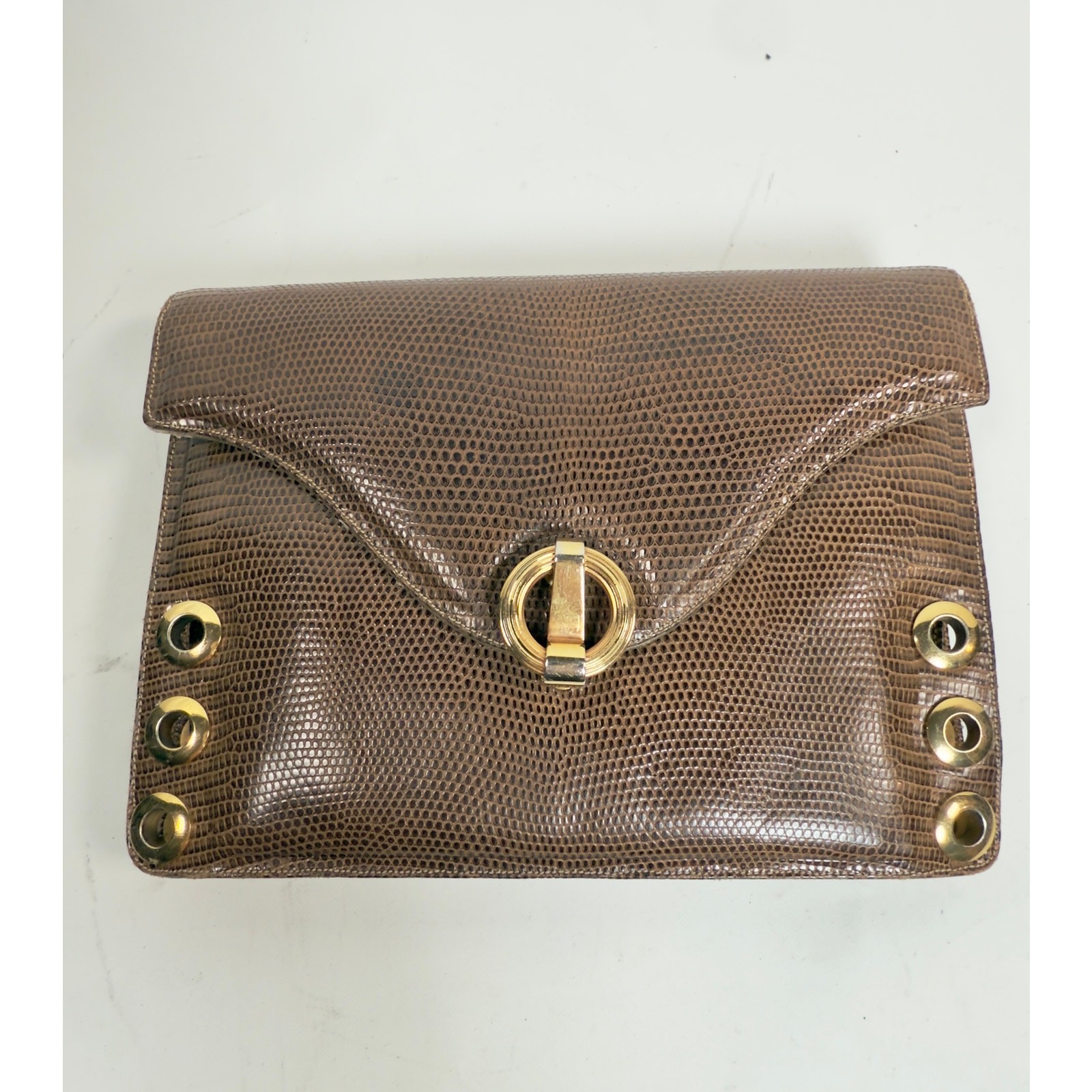 Vintage 1960’s Siso Genuine Lizard Skin Clutch Bag Made in Italy