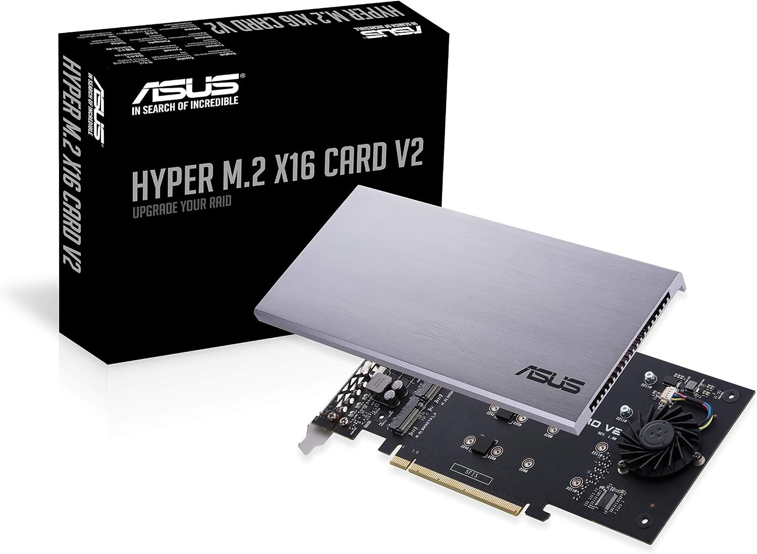ASUS Hyper M.2 X16 PCIe 3.0 X4 Expansion Card V2 for Intel VROC and AMD Ryzen ASUS Hyper M.2 X16 PCIe 3.0 X4 Expansion Card V2 for Intel VROC and AMD Ryzen