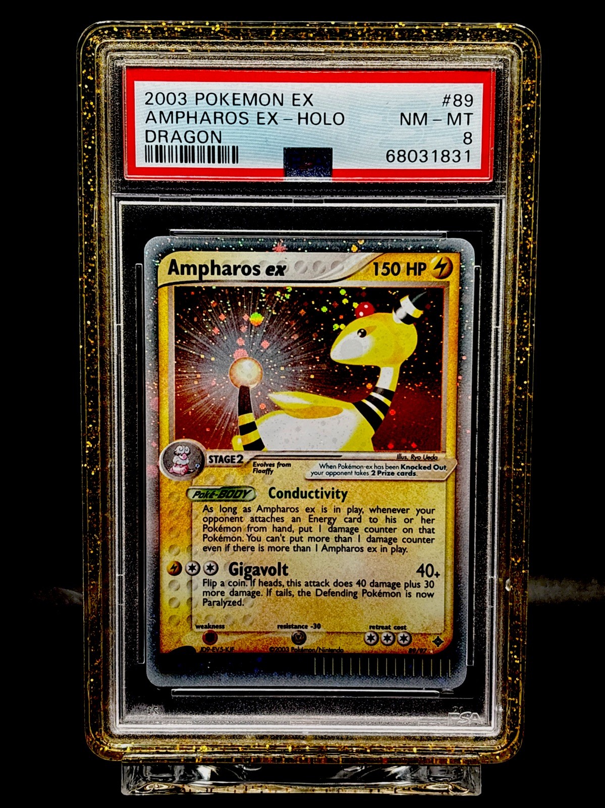 2003 Pokemon EX Ampharos EX - Holo Dragon #89 PSA 8 (CRAZY TAIL SWIL) 2003 Pokemon EX Ampharos EX - Holo Dragon #89 PSA 8 (CRAZY TAIL SWIL)