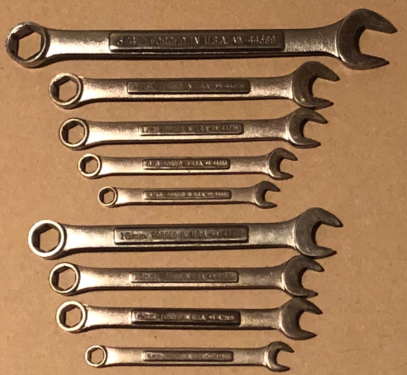 Vintage Craftsman VA 9pc 6-Point Wrench Lot USA SAE Metric Vintage Craftsman VA 9pc 6-Point Wrench Lot USA SAE Metric