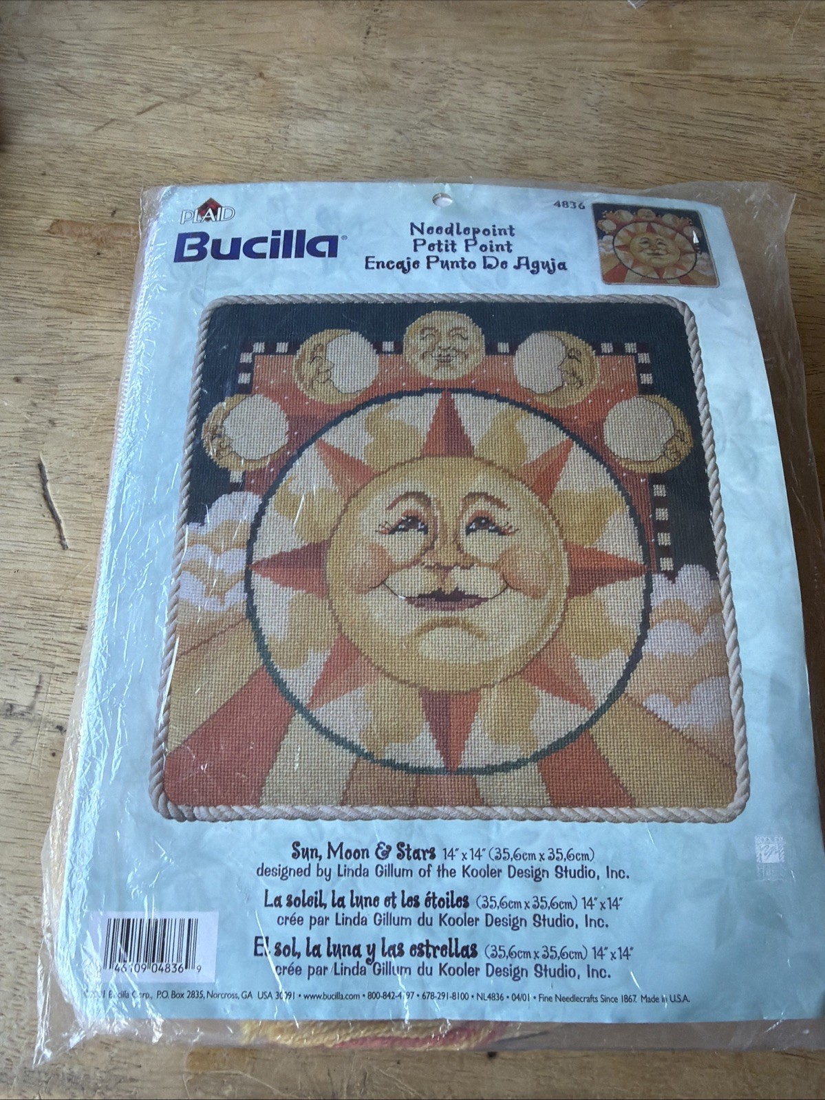 Vintage 2001 Bucilla Needlepoint Kit “Sun, Moon & Stars” #4836 By Linda Gillum