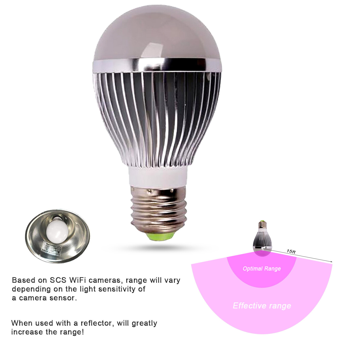 1PC 15W E27 E26 LED 940nm IR AC85-265V Infrared Bulb for CCTV invisible no glow