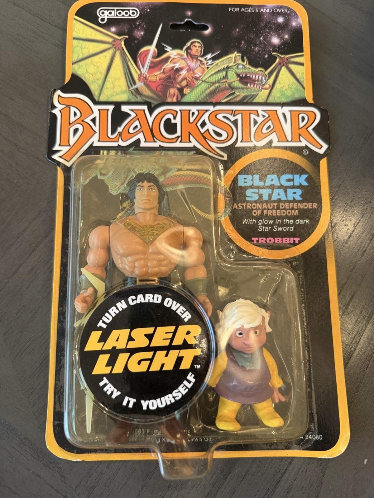 Vintage 1983 Galoob Blackstar Laser light vintage complete action figure NIB B2