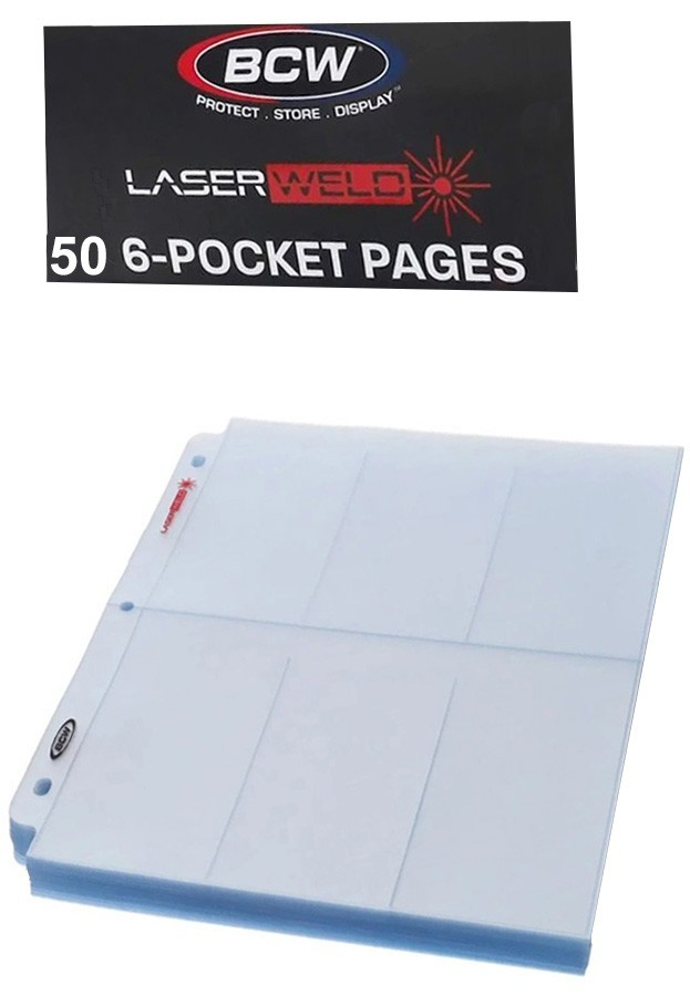 50 BCW 6-Pocket Laserweld Card Pages Sports Widevision Gameday Sheets Protector 50 BCW 6-Pocket Laserweld Card Pages Sports Widevision Gameday Sheets Protector