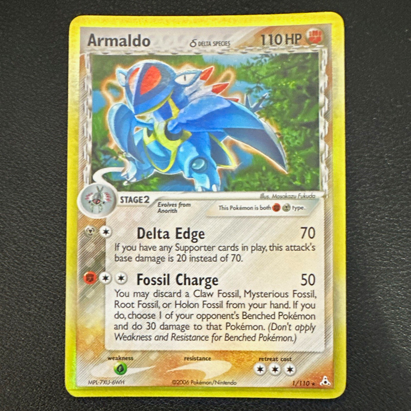 Armaldo (Delta Species) 1/110 EX Holon Phantoms Holo Rare 2006 English 110 HP Armaldo (Delta Species) 1/110 EX Holon Phantoms Holo Rare 2006 English 110 HP