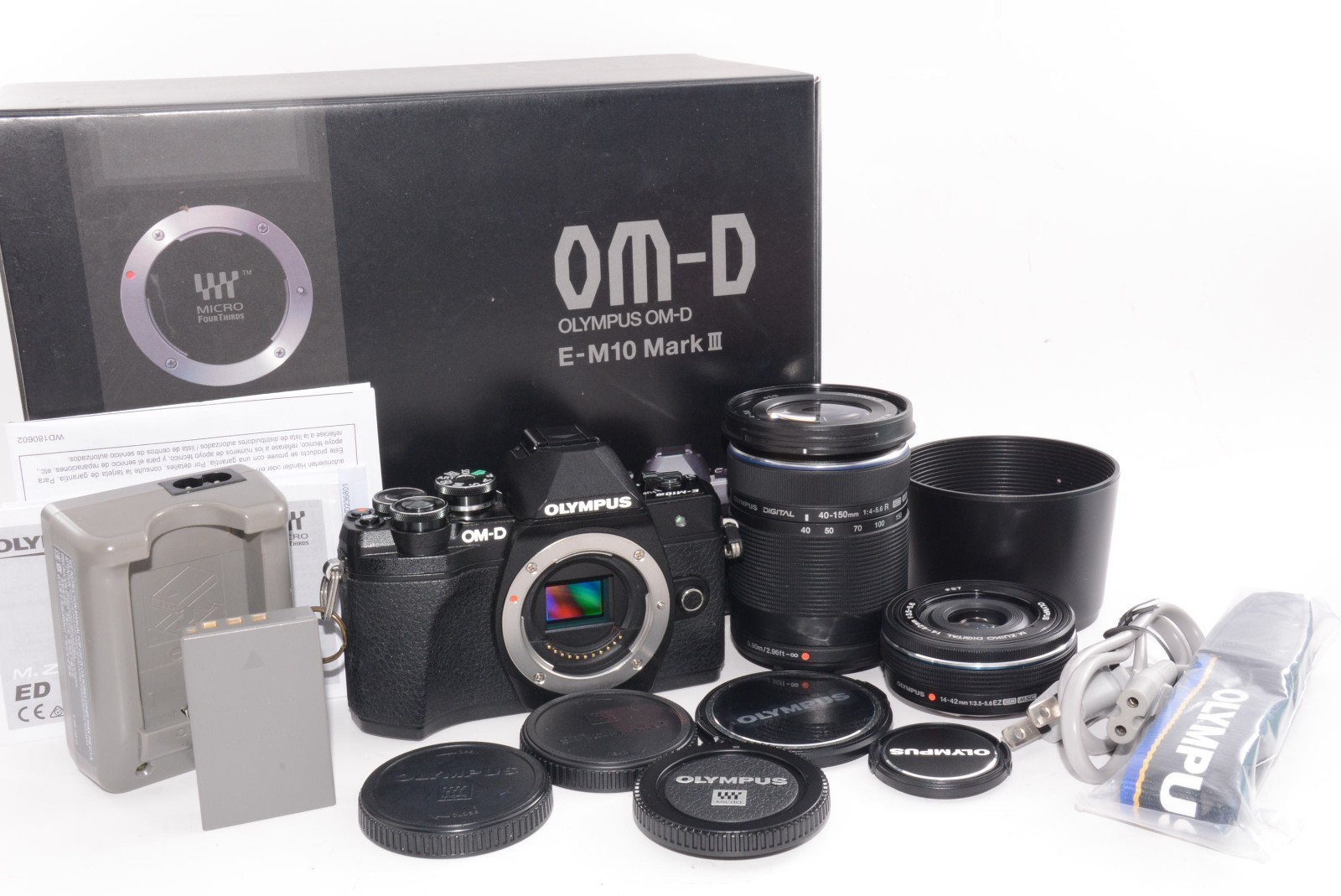 [Exc+5/In Box]Olympus OM-D E-M10 Mark III  14-42 40-150 From JAPAN #h12947