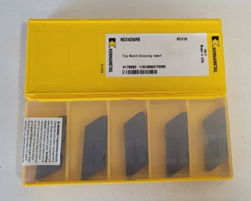 5 Pcs Kennametal NGD4250RK KCU10 Grooving Carbide Inserts Lathe Top Notch USA 5 Pcs Kennametal NGD4250RK KCU10 Grooving Carbide Inserts Lathe Top Notch USA