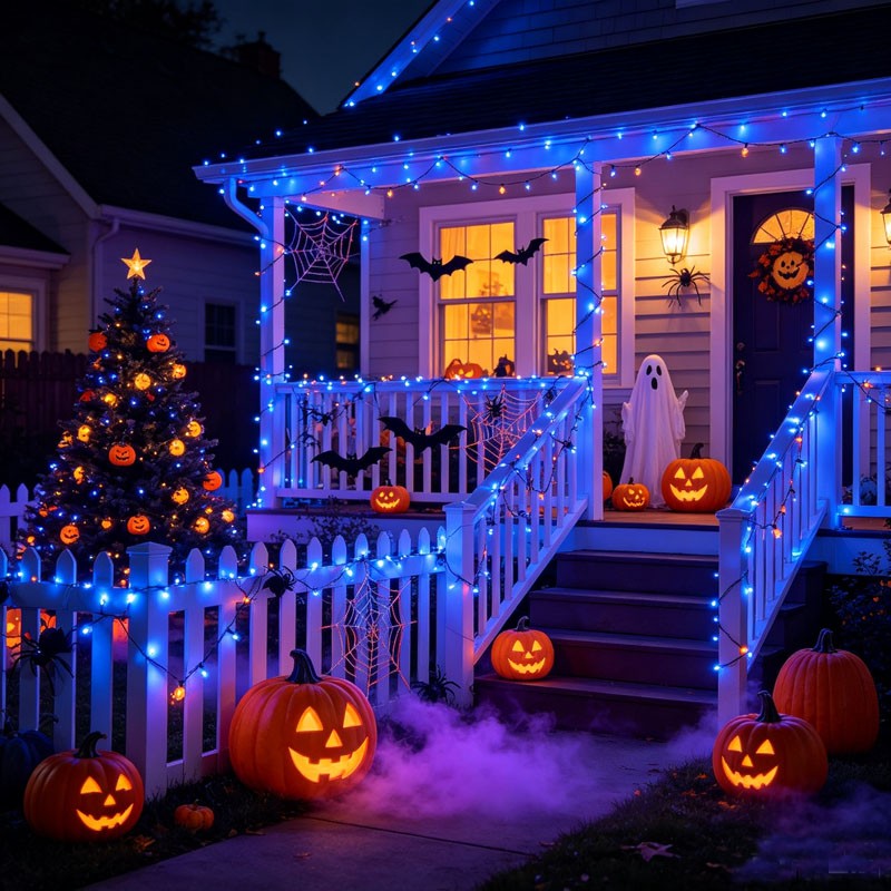 Solar Halloween String Lights Outdoor Waterproof Fairy Yard Decorations Lights