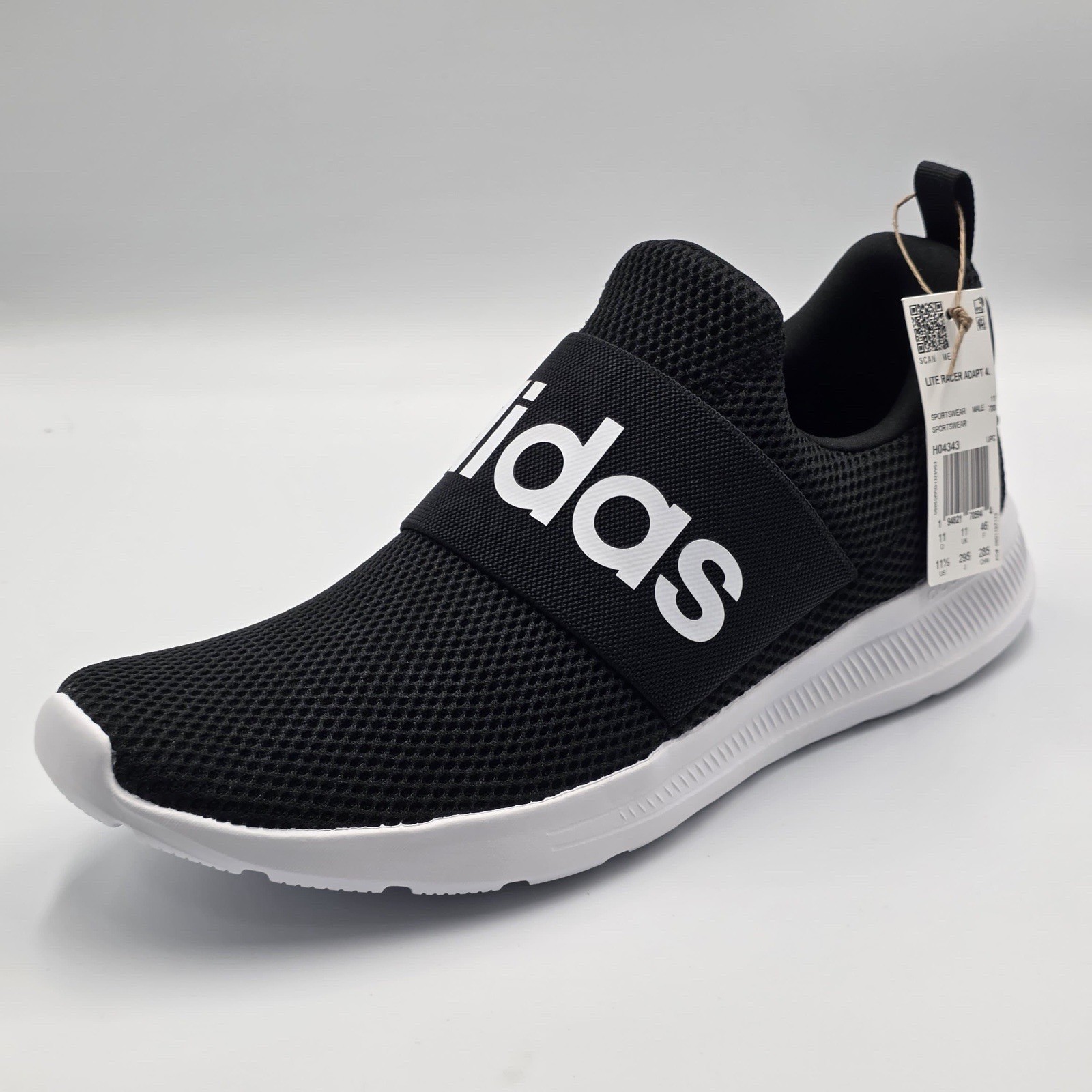 Adidas Lite Racer Adapt 4.0 Slip On Men\'s Shoes Core Black / Wht SZ 7.5