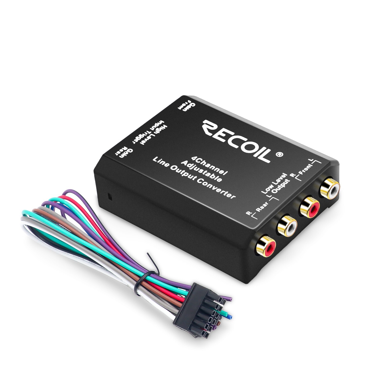 Recoil LOC4 Four Channel Speaker Cable to RCA adjustable Line Output Converter Recoil LOC4 Four Channel Speaker Cable to RCA adjustable Line Output Converter