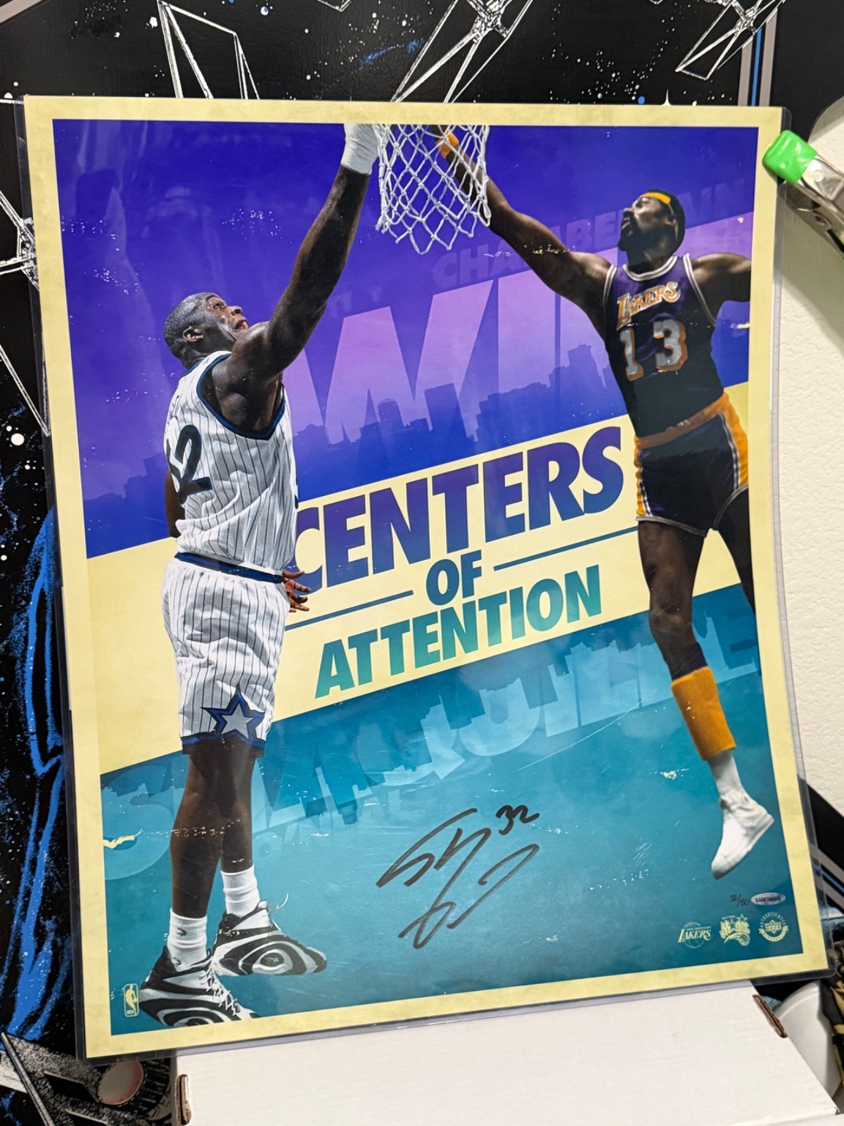 Shaquille O\'Neal UDA Upper Deck Signed 24x20 Photo Centers of Attention 32/50 Shaquille O\'Neal UDA Upper Deck Signed 24x20 Photo Centers of Attention 32/50