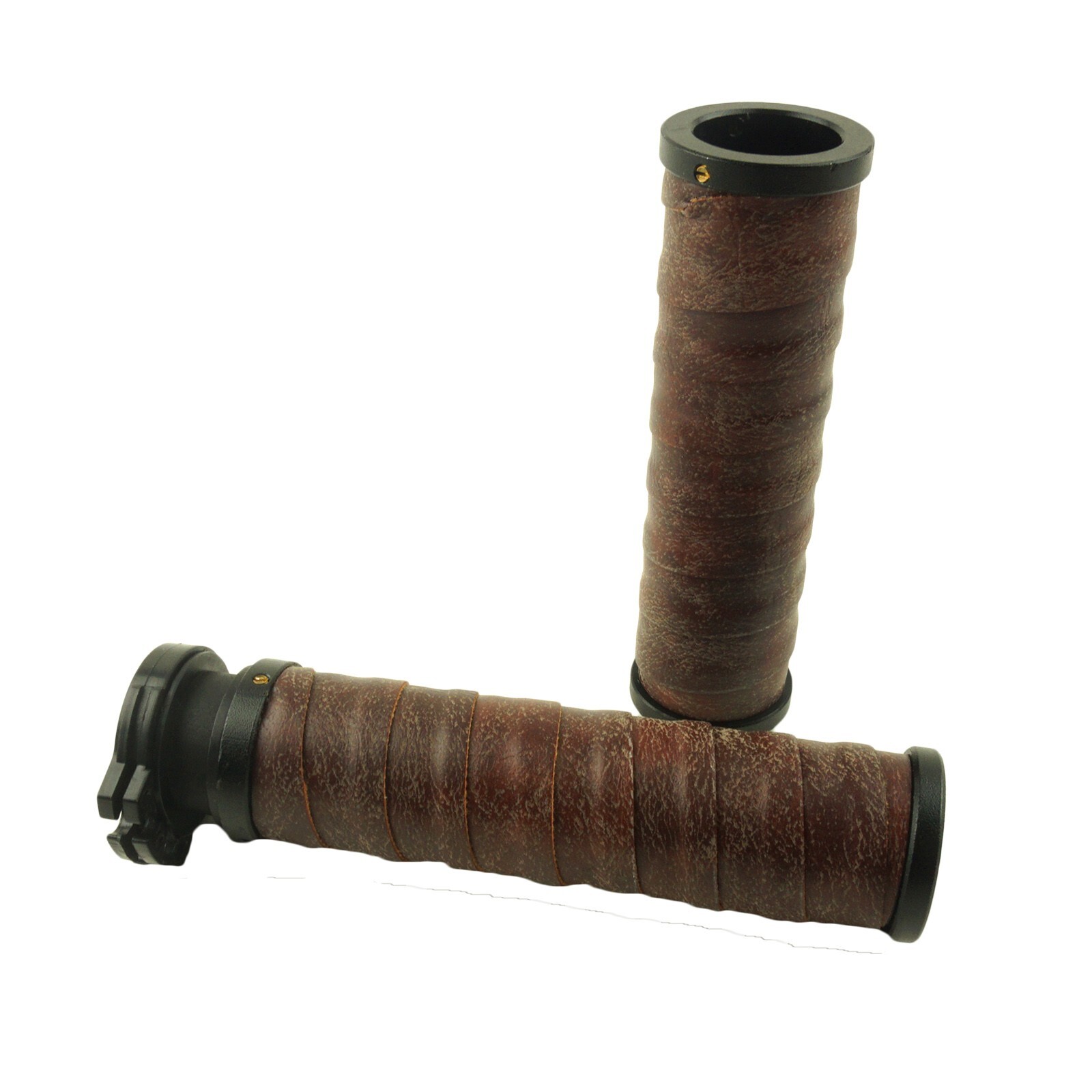 SIFADULE 22MM Motorcycle HandleBar Retro PU Leather Aluminum Grips without Hole SIFADULE 22MM Motorcycle HandleBar Retro PU Leather Aluminum Grips without Hole