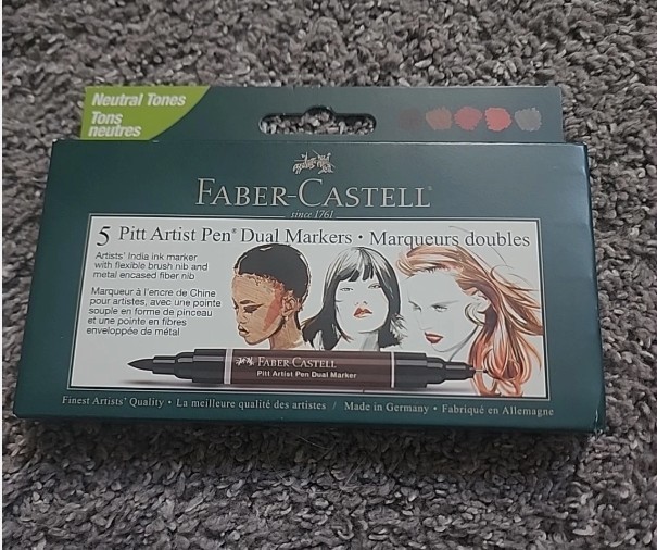 Faber-Castell Pitt Artist Pen Dual Markers Neutral Tones, 5ct Faber-Castell Pitt Artist Pen Dual Markers Neutral Tones, 5ct