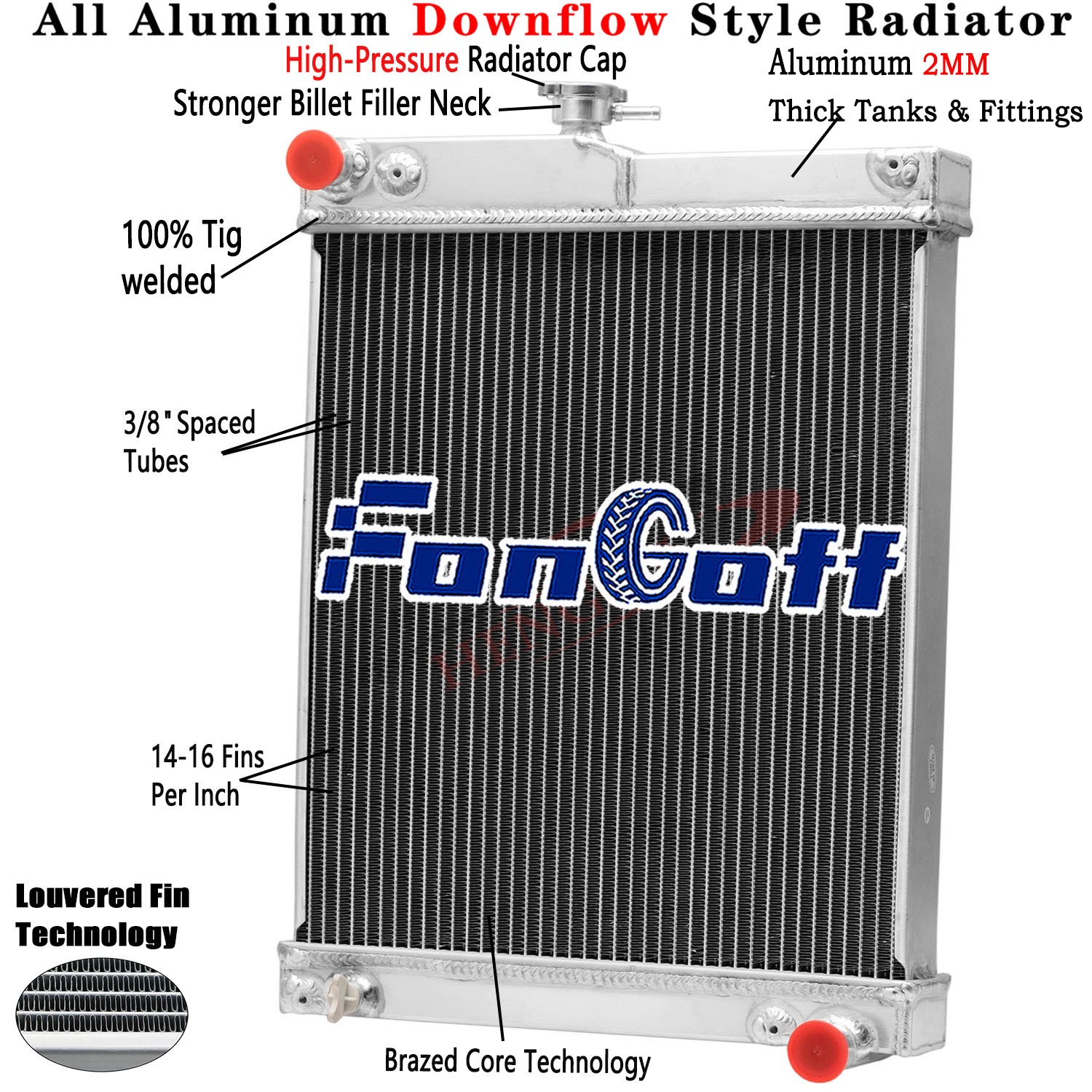 3 Rows Aluminum Tractor Radiator For John Deere 2038R LVA19885 SJ28573