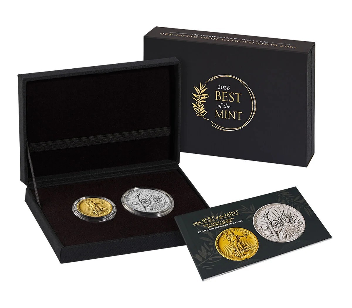 Best of the Mint 1907 Saint-Gaudens High Relief $20 Gold Coin and Silver Medal