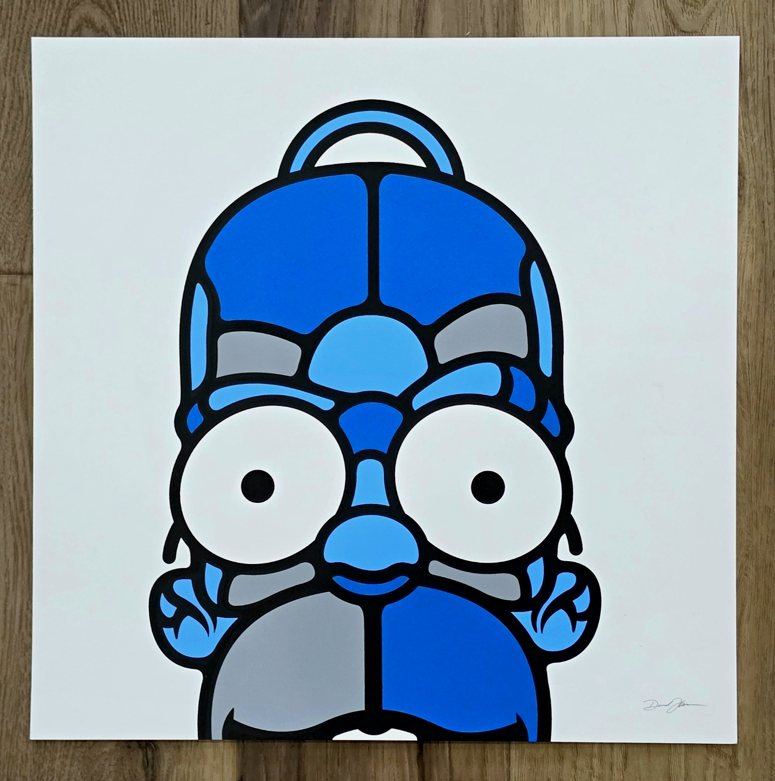 David Flores Signed REMOH Homer Simpson Stained-Glass Style Pop Art Screen Print