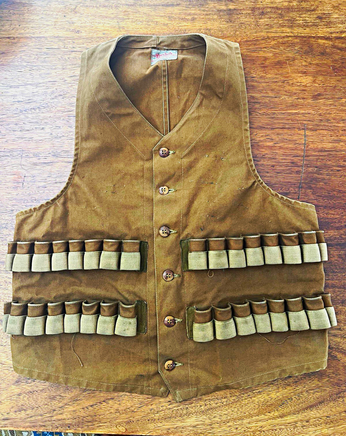 Vintage 1920s Utica Duxbak No. 10 Open-Loop Hunting Shell Vest Vintage 1920s Utica Duxbak No. 10 Open-Loop Hunting Shell Vest