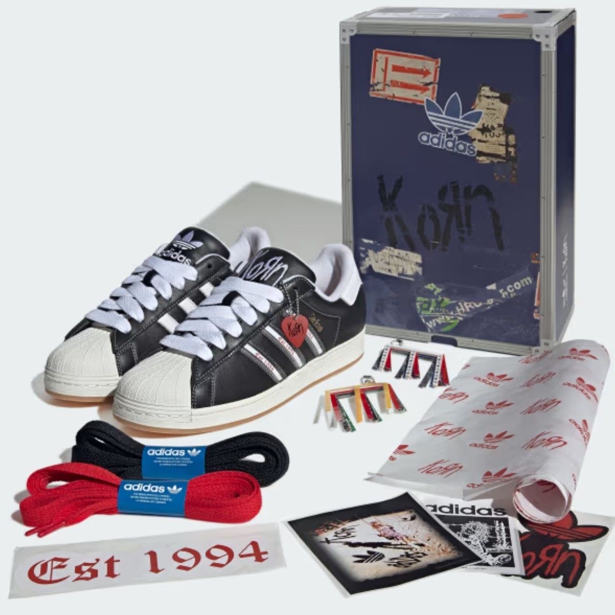 IH1313 Korn Originals Superstar Core Black White Better Scarlet Men Size US 6-11 IH1313 Korn Originals Superstar Core Black White Better Scarlet Men Size US 6-11