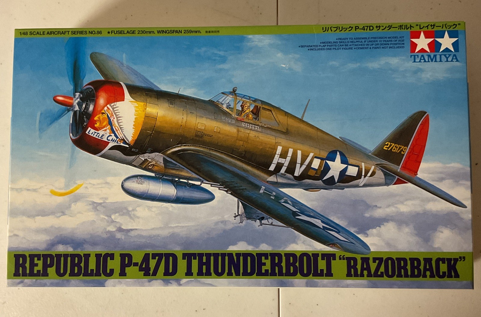 -TAMIYA REPUBLIC P-47D THUNDERBOLT RAZORBACK KIT 1/48 - New Open Box