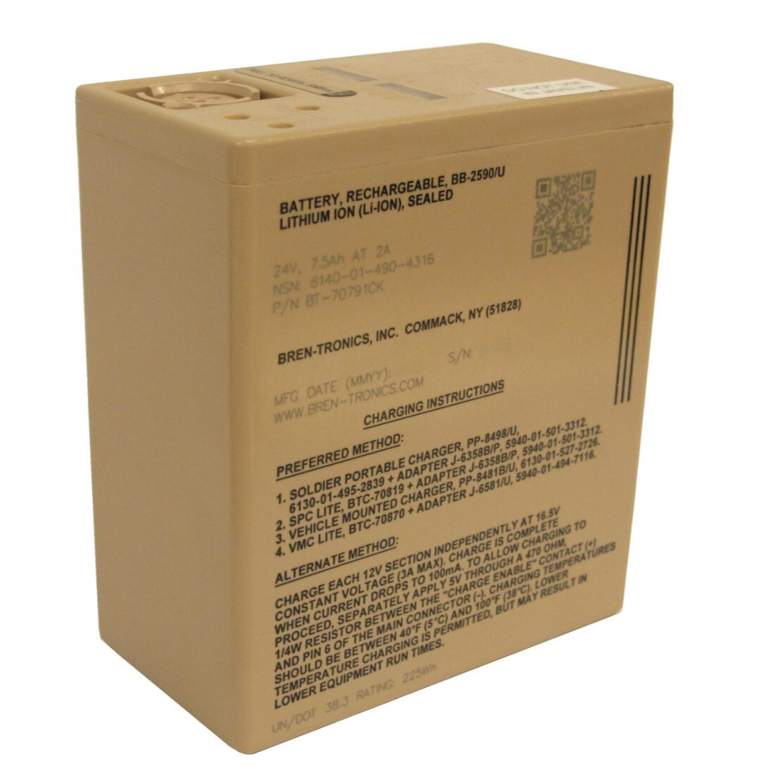 Bren-Tronics BB-2590A/U 7.5 Ah, Rechargeable Lithium-Ion Battery, 251 Wh