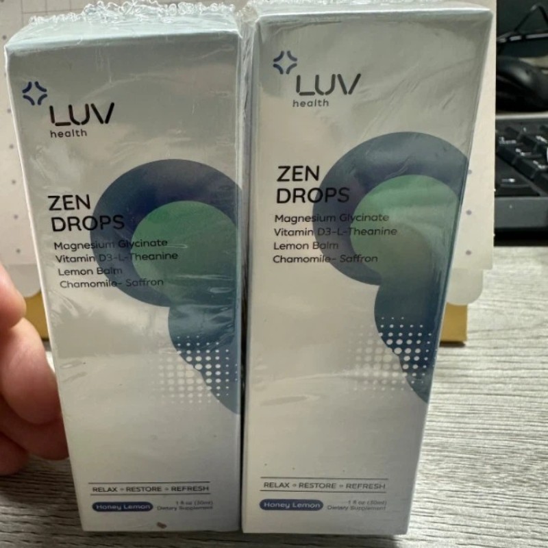 LUV Zen Drops: Anxiety and Stress Support Drops with Magnesium Glycinate1-5 pack