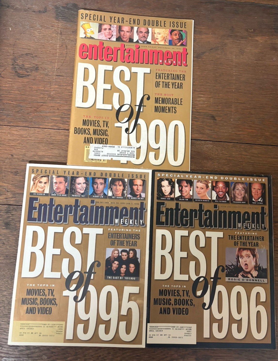 ENTERTAINMENT WEEKLY MAGAZINES - BEST OF 1990, 1995, 1996 Bundle ENTERTAINMENT WEEKLY MAGAZINES - BEST OF 1990, 1995, 1996 Bundle