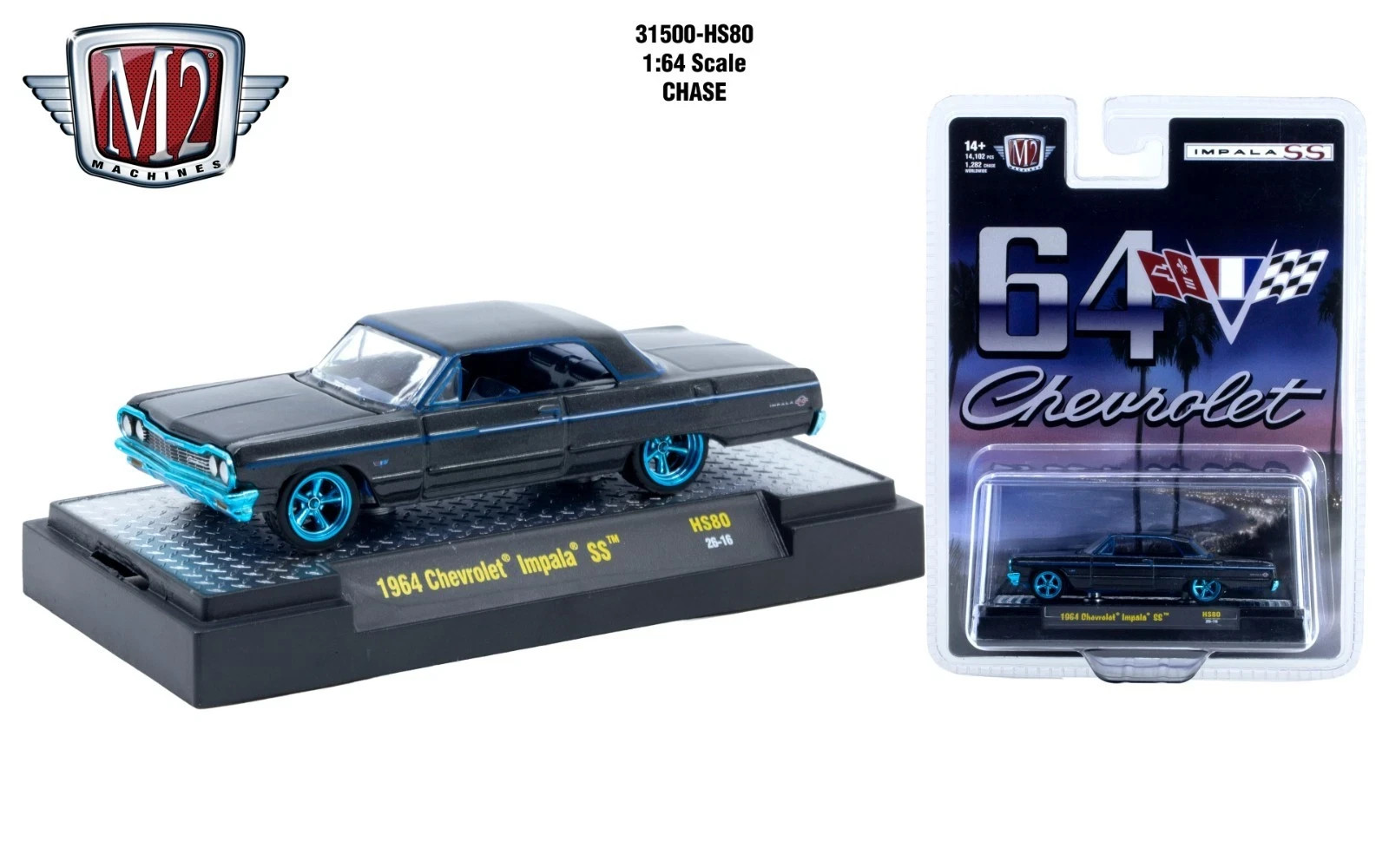Chase M2 Hobby Exclusive 1964 Chevrolet Impala SS Hardtop 31500-HS80 Chase M2 Hobby Exclusive 1964 Chevrolet Impala SS Hardtop 31500-HS80