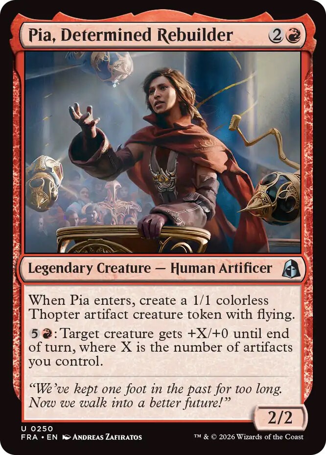 1x Pia, Determined Rebuilder - Foil MTG - Reality Fracture - NM-Mint