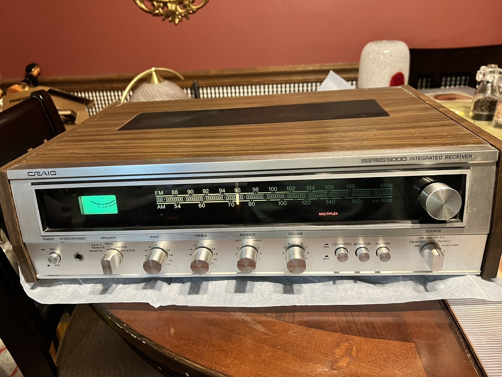 VINTAGE CRAIG 5001 STEREO RECEIVER multiplex ,￼GREAT SOUND
