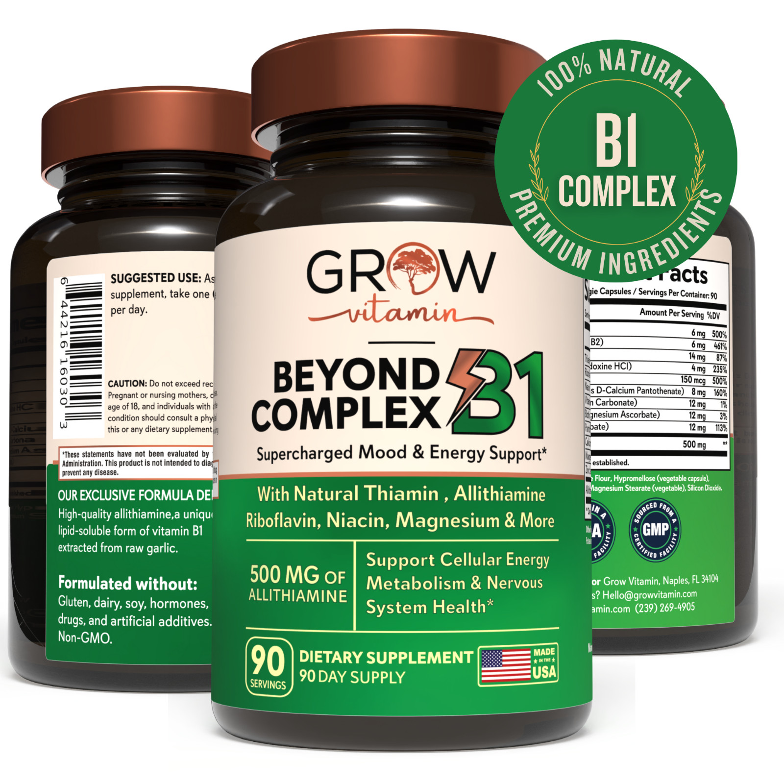 B1 Complex - Allithiamine Natural Vitamin B1 Supplement with Essential B-Vitamin B1 Complex - Allithiamine Natural Vitamin B1 Supplement with Essential B-Vitamin