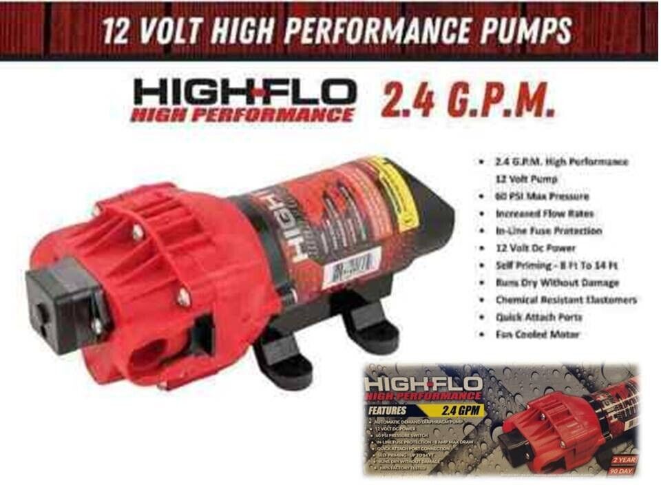 Fimco 5151087 High-Flo High Performance Sprayer Pump, 2.4 GPM