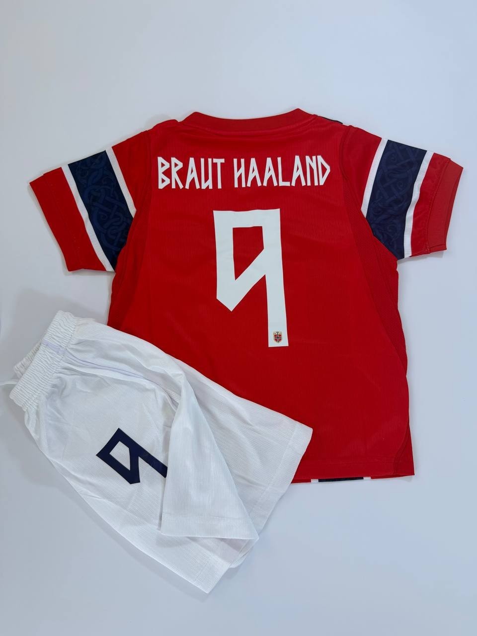KIDS Norway Home Haaland #9 2026 Football Soccer Jersey & Shorts Kit Red KIDS Norway Home Haaland #9 2026 Football Soccer Jersey & Shorts Kit Red