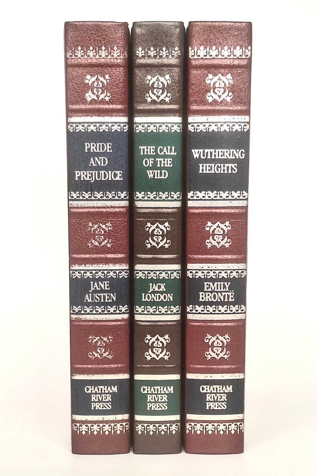 Vintage 1983 Chatham River Press Set of 3 Pride Prejudice Wuthering Gilt Edges