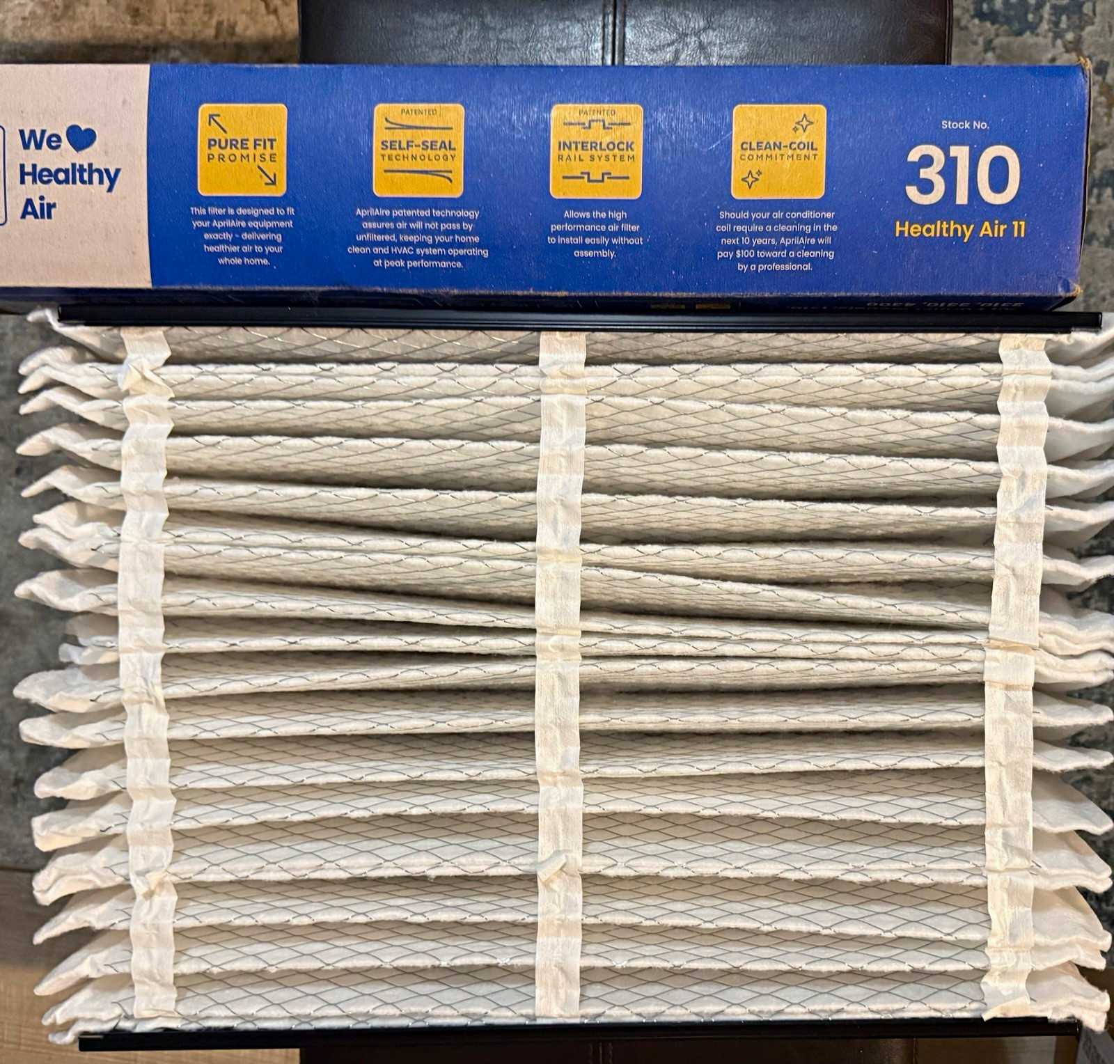 Aprilaire 310 MERV 11 Pleated Electrostatic AC/Furnace Filter Self-Seal Aprilaire 310 MERV 11 Pleated Electrostatic AC/Furnace Filter Self-Seal
